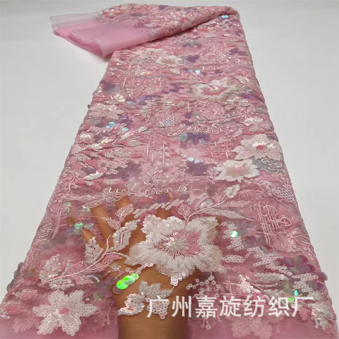 Color Size Sequin Embroidered Fabric Beautiful Bead Tube Embroidered Wedding Dress Evening Dress Women's Dress Performance Fashion Vest Embroidered Fabric