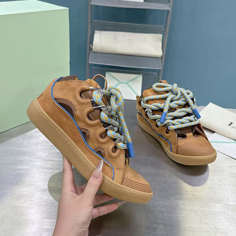 Foreign Trade 2025 New Bread Shoes Fashion Couple Dad Shoes Thick-Soled Color-Blocking German Training Shoes Running Non-Slip Shoes for Men and Women