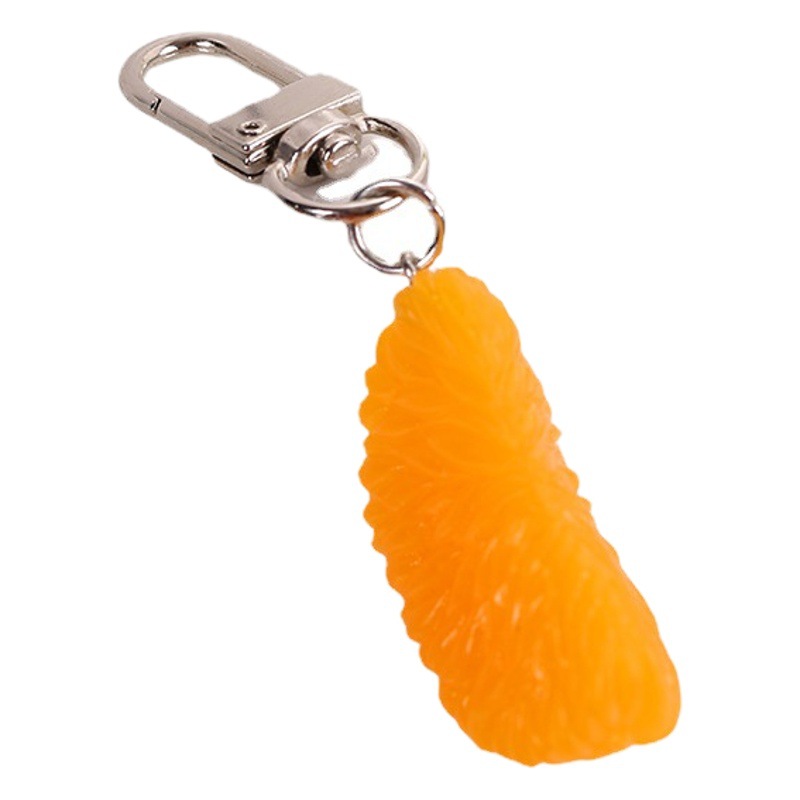 Fruit simulation orange petal keychain pvc alloy keychain pendant girl funny Jewelry pendant wholesale