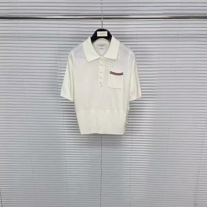 Picture of Factory Direct Tb Tom Summer New Thin Slim Fit Lapel Polo Collar Knitted Age-Reducing Short-Sleeved Top