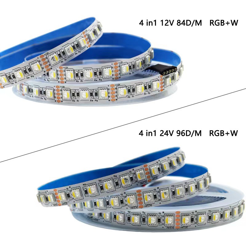 RGBW four-in-one white warm white 60 lamp/84 lamp/96 lamp RGB lamp strip 12V/24V copper bracket led lamp strip