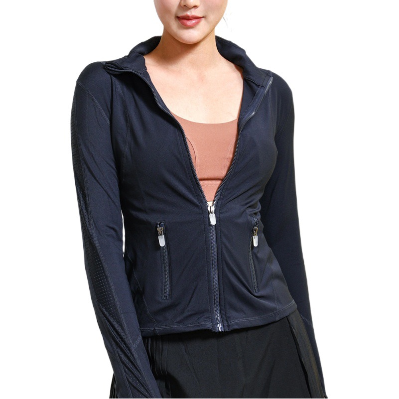 Zipper Yoga Clothing Sports Jacket Women's Ice Silk Sunscreen Clothing Fitness Running Casual Jacket Outer Wear Pilates Training