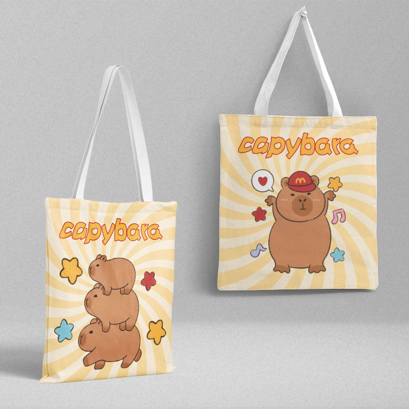 Kabibala canvas bag length 39CM width 36CM cartoon small fresh canvas bag tote bag gift bag