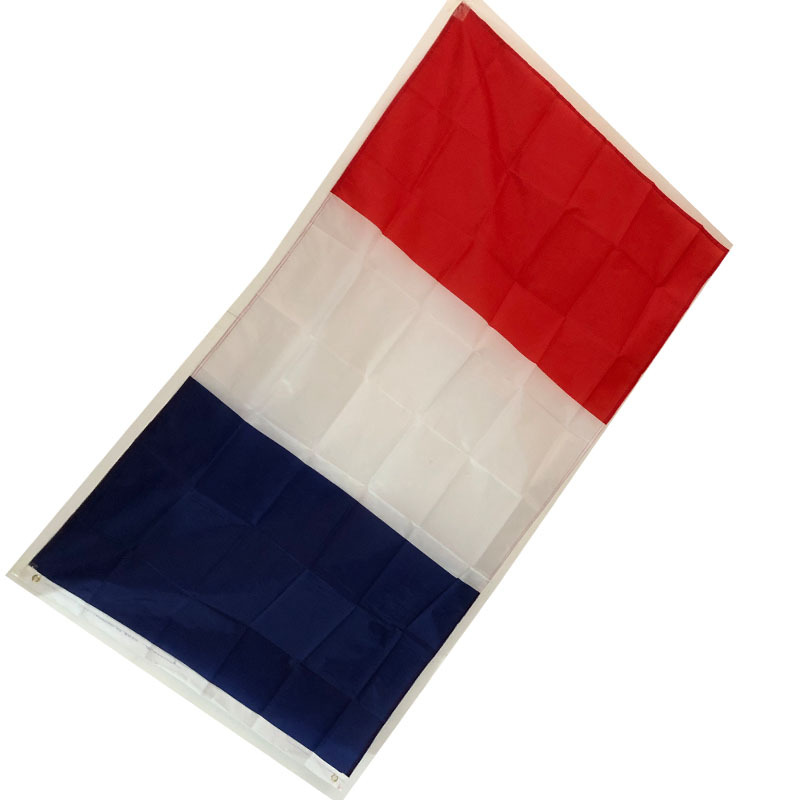 Picture of Source Factory Wholesale Polyester Fabric Screen Printed Fan European Cup Flag 90*150cm French Flag Flagpole