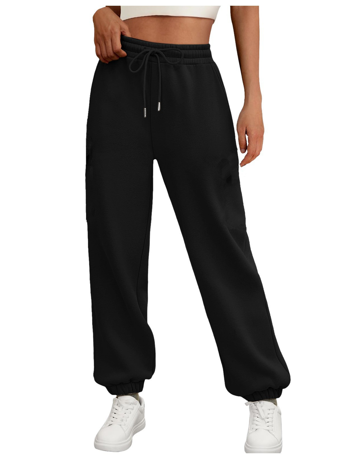 Picture of 2024 Amazon wish Cross-border European and American Foreign Trade Women's Wear Autumn and Winter New Loose Casual High Waist fleece-lined Sweat Pants