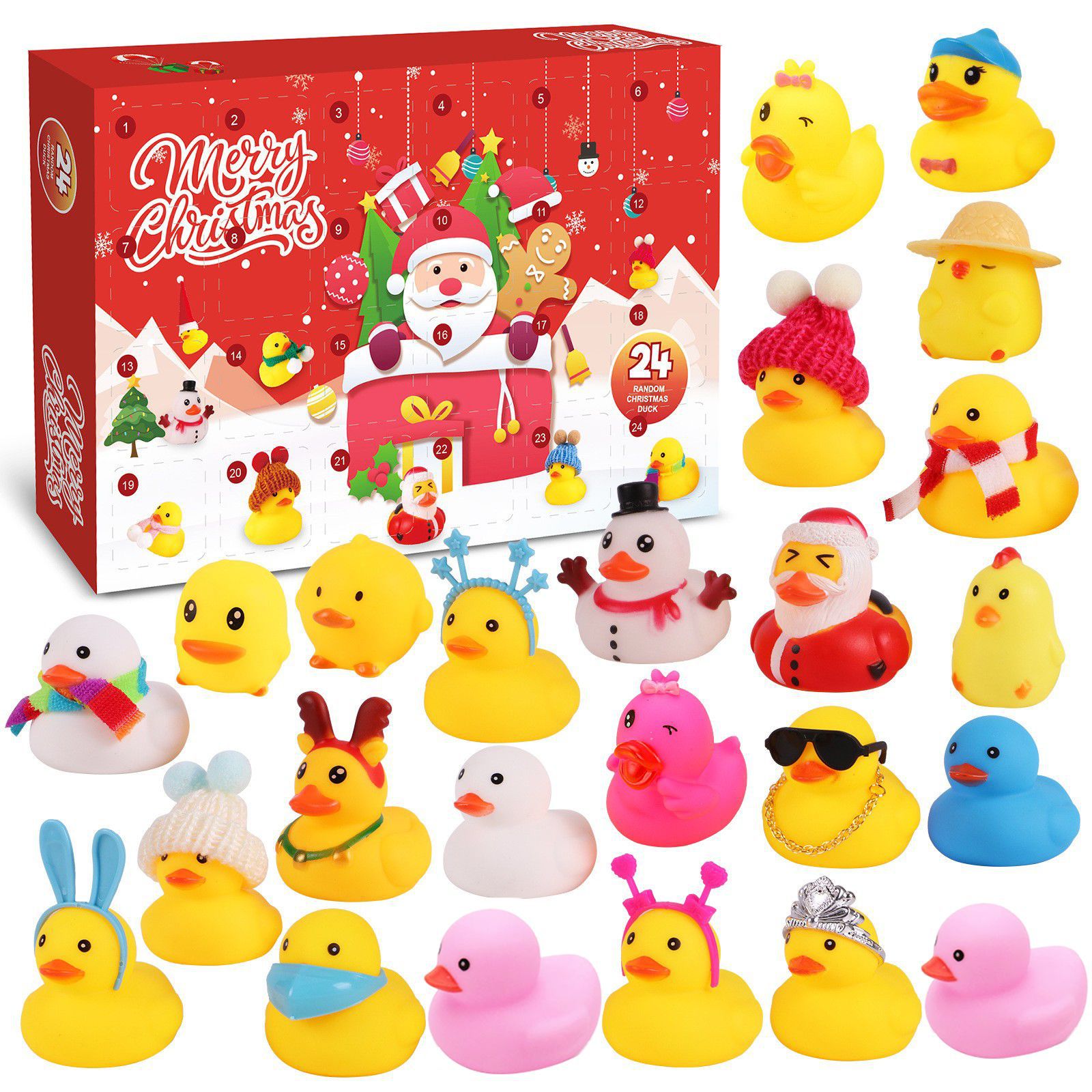 Picture of Christmas Little Duck Advent Calendar Box Countdown Blind Box Cross Border Amazon Rubber Duck Toy suit