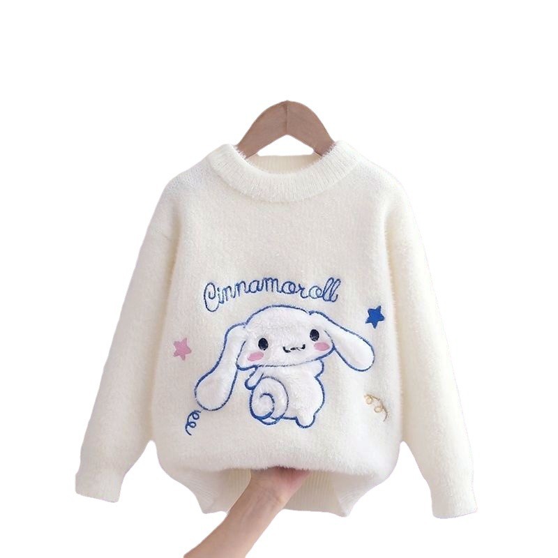 Picture of [2025 Yugui Dog] Girls' Winter Sweater New Autumn and Winter Mink Velvet Knitted Shirt Big Children's Base Shirt