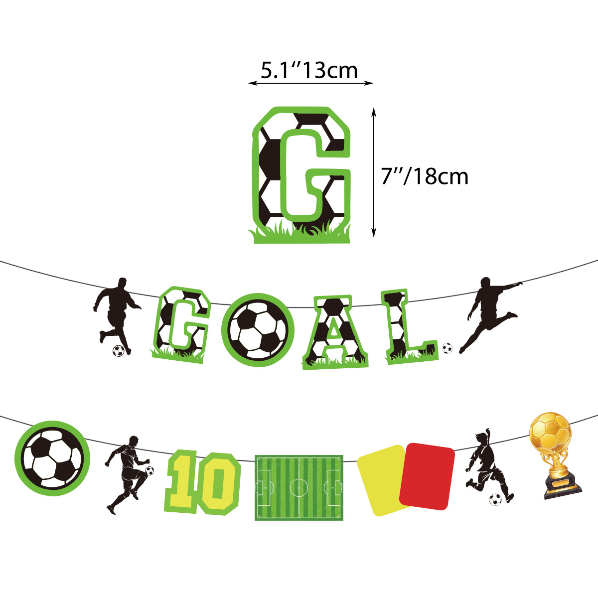 Picture of European Cup Football Party Decoration Supplies Goal Fan Event Dress up Balloon Spiral Ornament Banner Flag