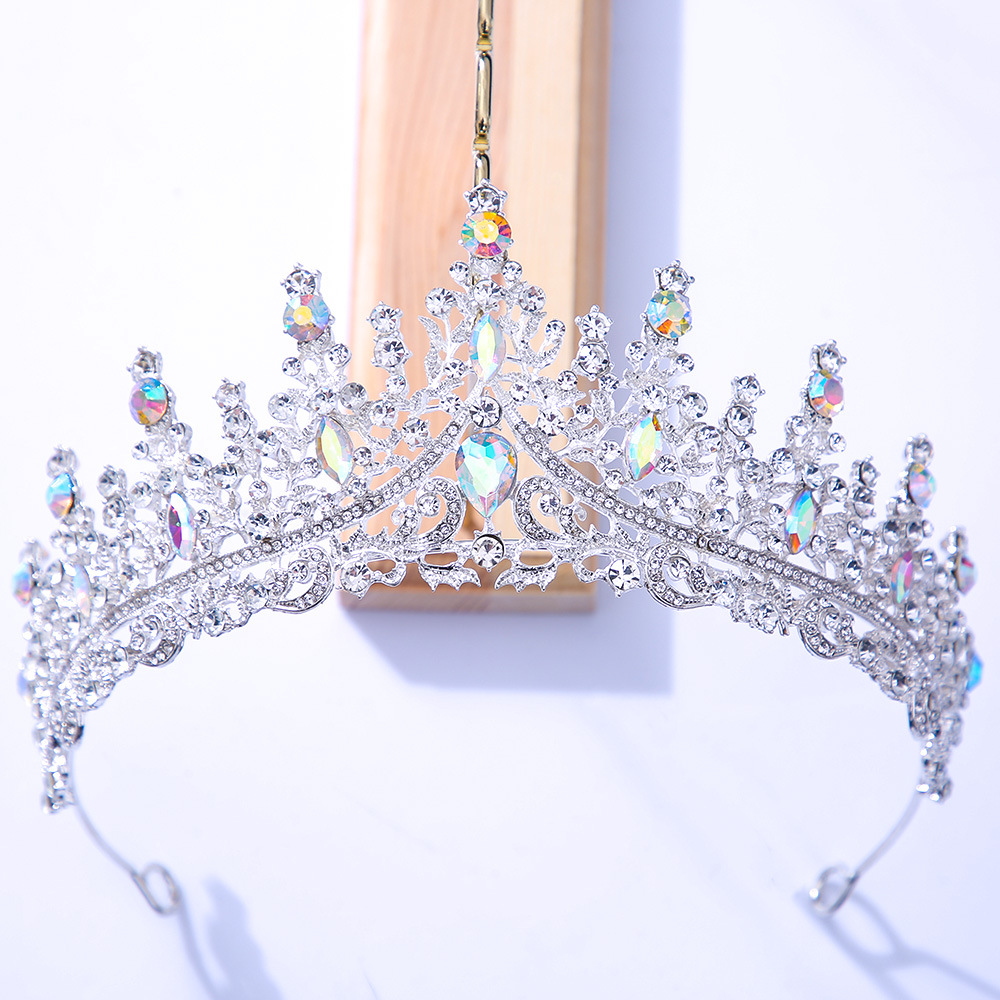 Picture of Bridal Crown New European-style headdress alloy with rhinestone crystal wedding dress accessories Amazon hair accessories