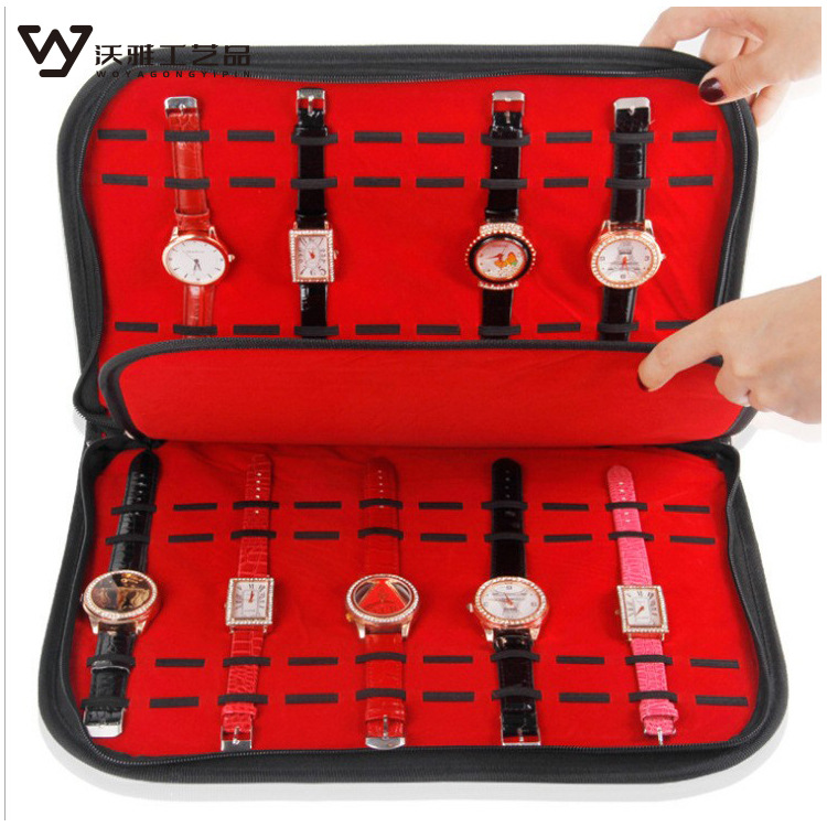 Portable 20-Slot Watch Storage Velvet Tray Packaging Bag 20-Slot Display Box Luxury Watch Storage Bag Jewelry Box