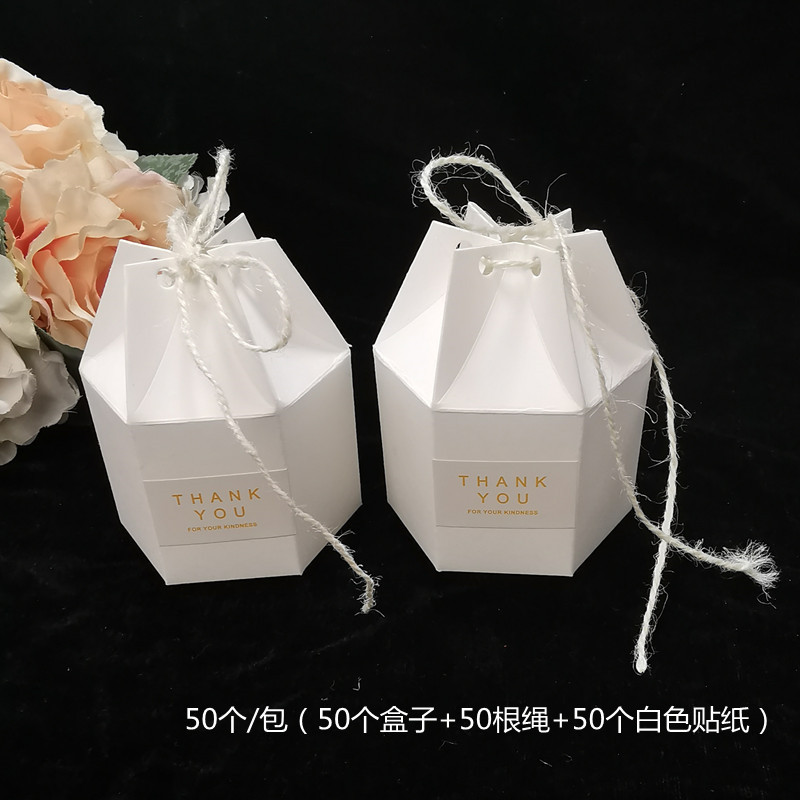 Picture of Exquisite and Creative Wedding Candy Box, Hexagonal Forest Gift Box, Wedding Souvenir, Egg Hexagonal Packaging Box