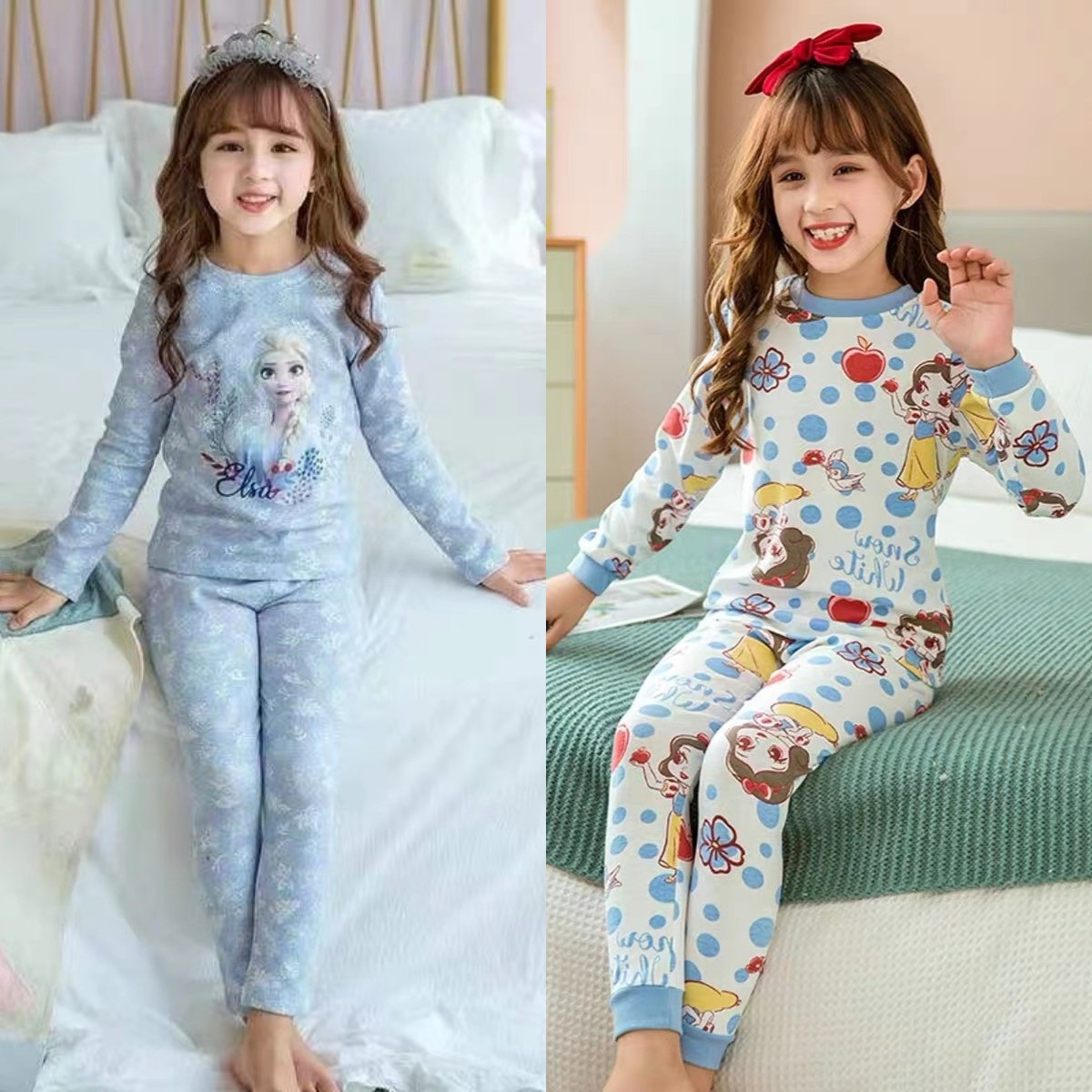 Children's Autumn Clothes Long Trousers Home Clothes Warm suit Girls' Long Sleeve Trousers Underwear suit Children's Pajamas Home Clothes