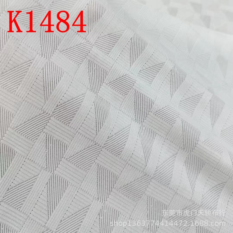 Spot Black and White Knitted Imitation Nylon Jacquard Fabric, Ice-Feel Stretch Jacquard Fabric, Can Be Printed and Can Be Drilled