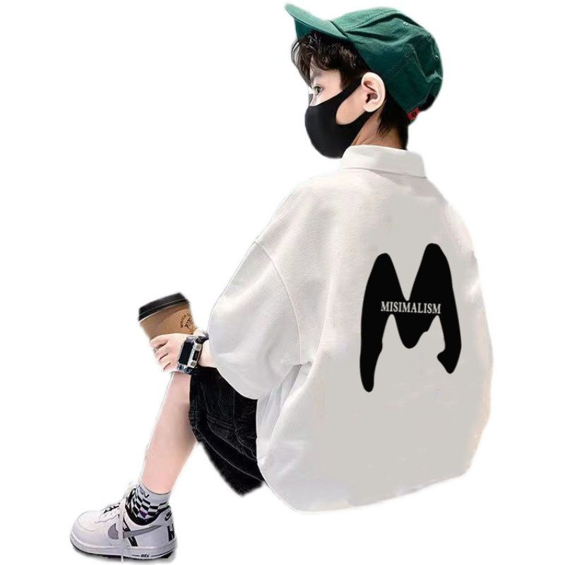 Picture of Children's clothing boys' summer fashion brand short-sleeved T-shirt 2023 new big children's summer cotton polo shirt fashionable