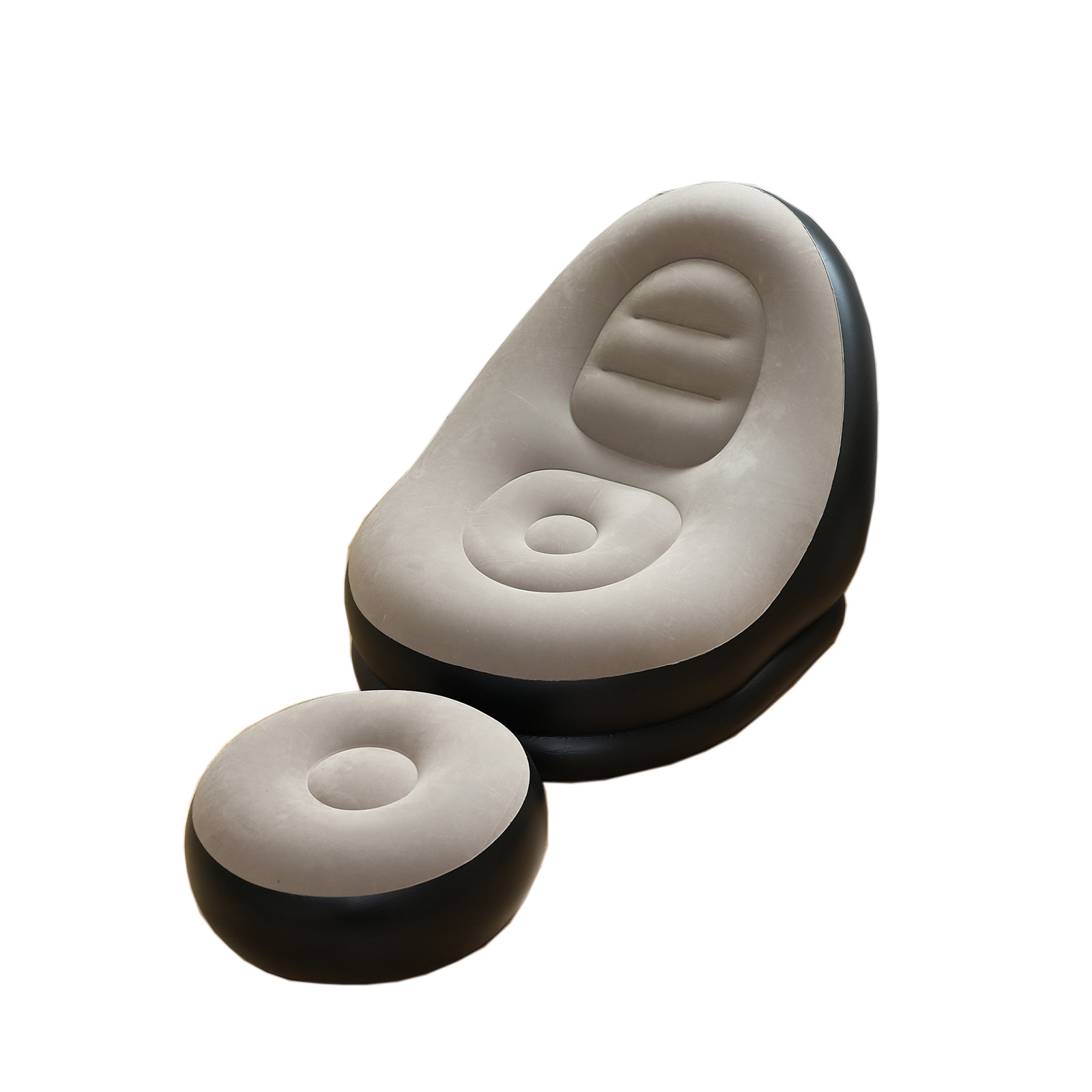 Picture of Adult Inflatable Lazy Sofa Two-piece Set with Pedal Macaron Flocking Sofa Recliner Leisure Inflatable Sofa