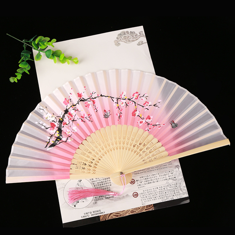 Picture of Folding Fan Bamboo Ancient Fan Student Girl Chinese Style Small Fan Scenic Spot Export Wholesale Retail Gift Decorative Fan
