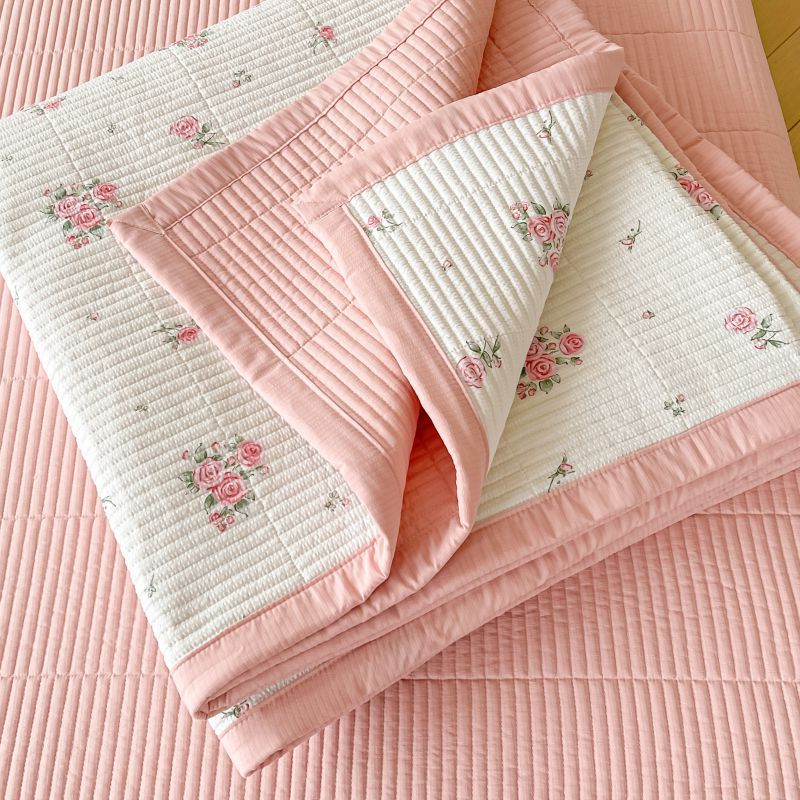 Picture of Mother and Baby Grade a Pure Cotton Bed Cover Three-Piece Set for Naked Sleeping Washed Cotton Cartoon Small Fresh Student Cotton Bed Bed Sheets Bed Cover