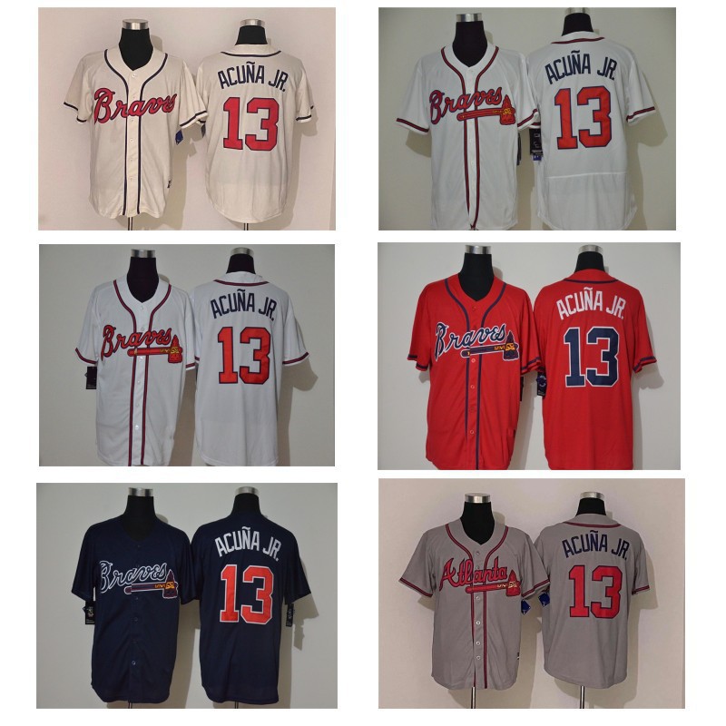 MLB jersey baseball jersey Braves 13# embroidered baseball uniform foreign trade supply