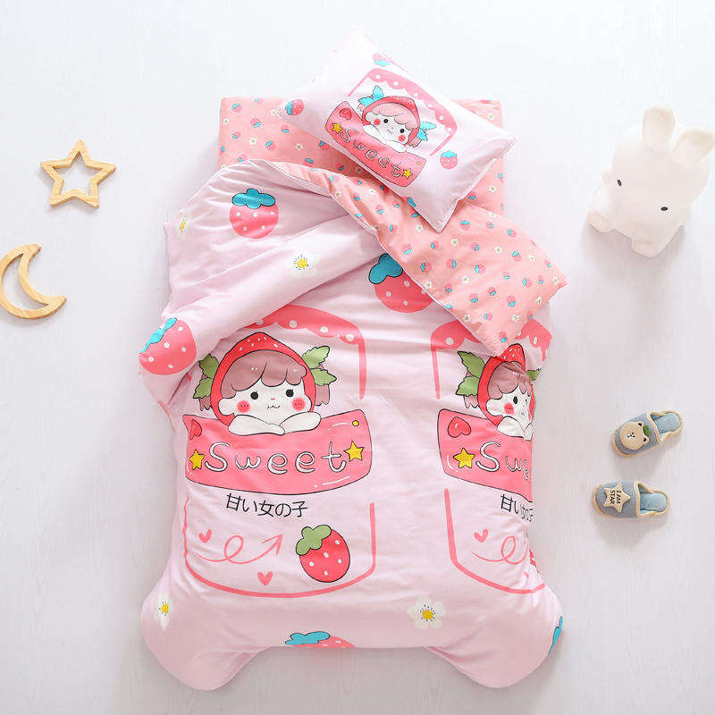 Picture of Kindergarten Quilt Three-Piece Set Baby Nap Quilt Children's Cotton Six-Piece Set Removable and Washable Cartoon Quilt for Summer