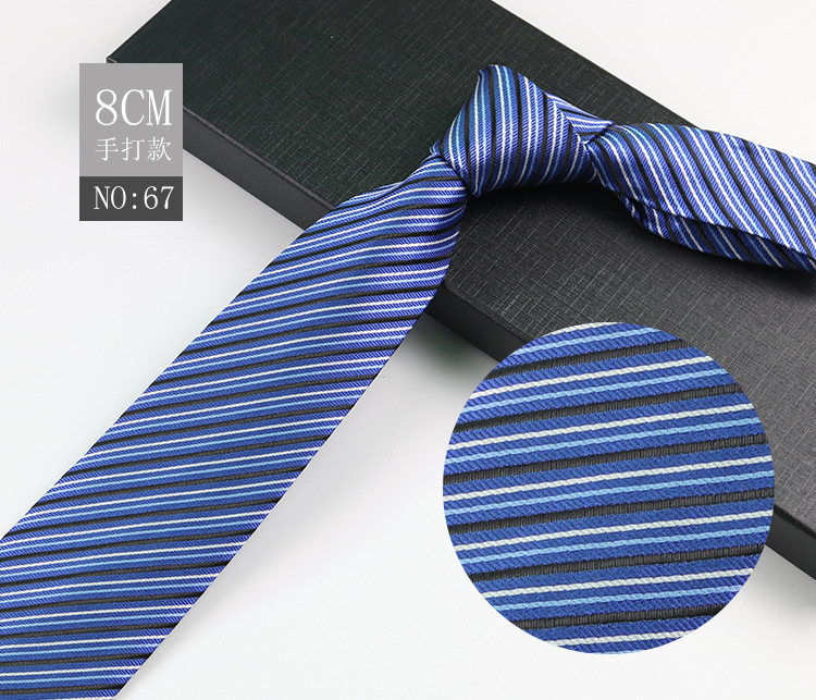 Picture of Men's Tie Business Shirt Stripesd Security Professional Formal Wear Wholesale Plus Logo Manufacturer 8cm Hand-Made