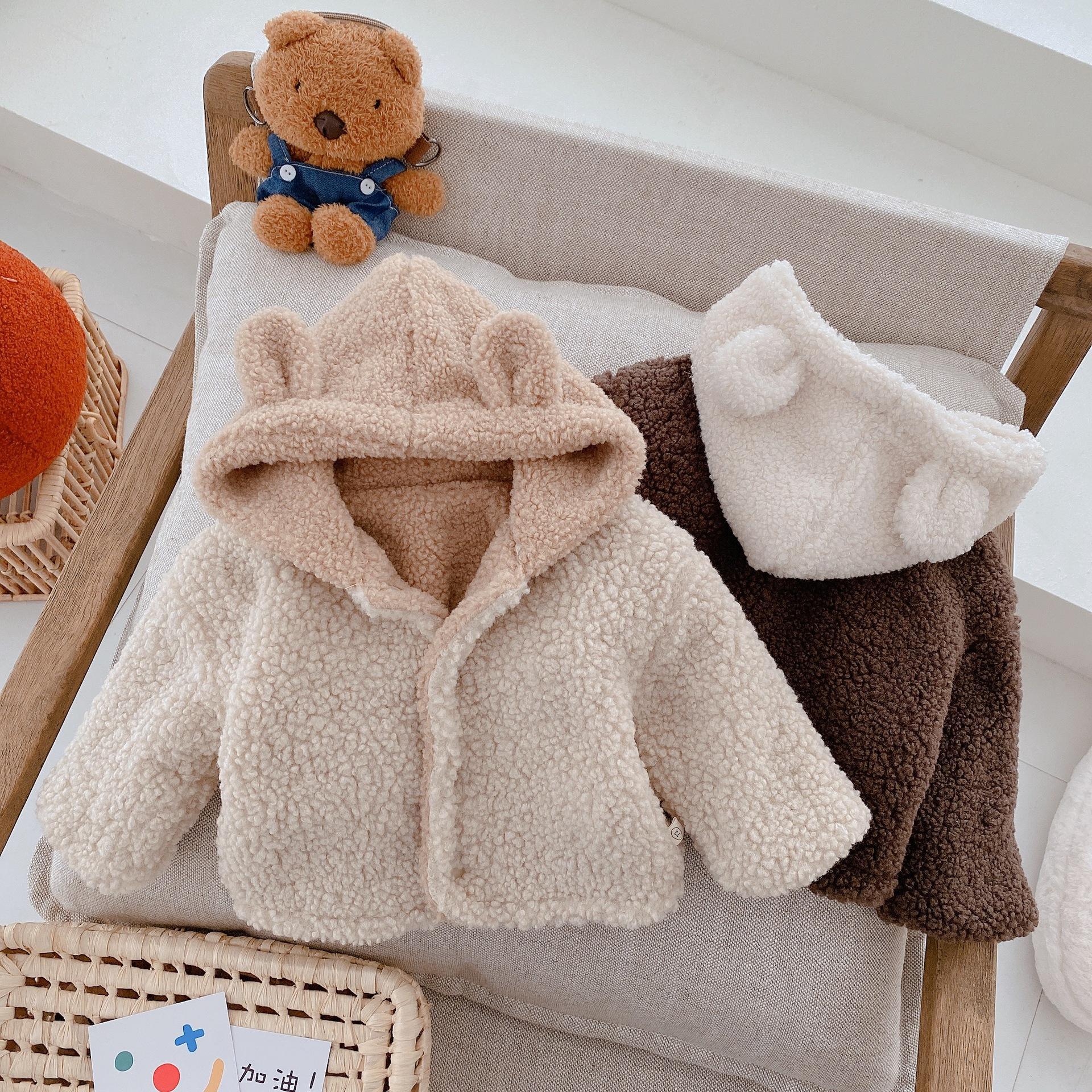 New Children's Plush Baby's Top Children's Wear Coat for Boys and Girls Autumn and Winter Top Big Children's Warm Jacket