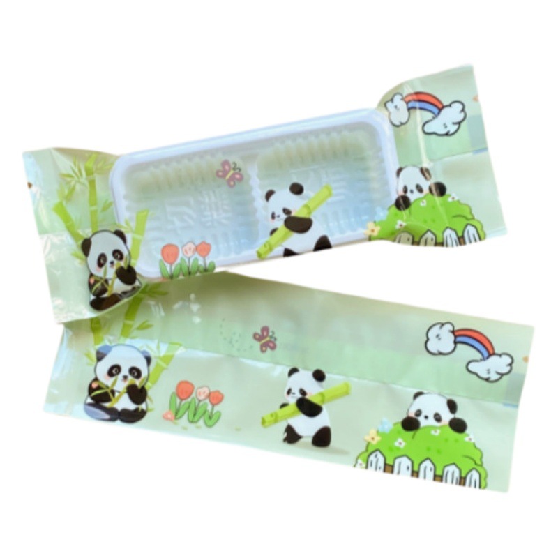 Panda style boat-shaped glutinous rice cake packaging bag baking small bag long-shaped biscuit machine sealing bag Lollipop Bag