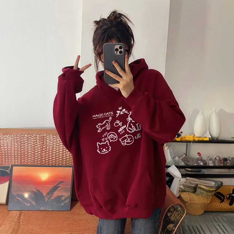 Picture of White Flower Grey Hooded Sweatshirt Women's 2024 New Spring and Autumn Thin Simple Style Early Autumn Long Sleeve Coat Design Sense Top