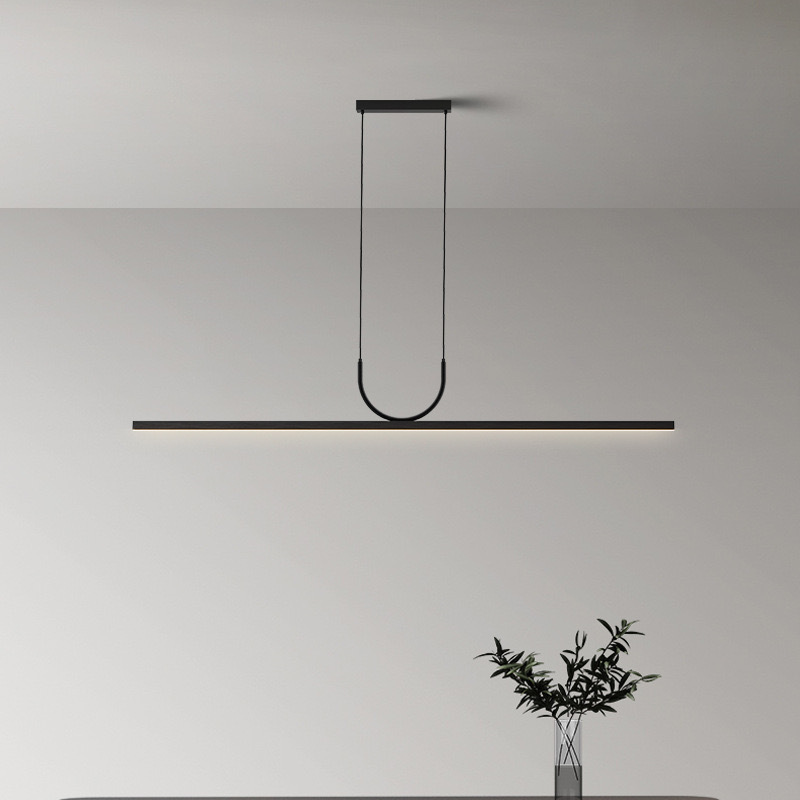 Restaurant Chandelier 2025 New Modern Minimalist Designer Dining Table Lamp Italian Minimalist Bar Counter Long Strip Chandelier