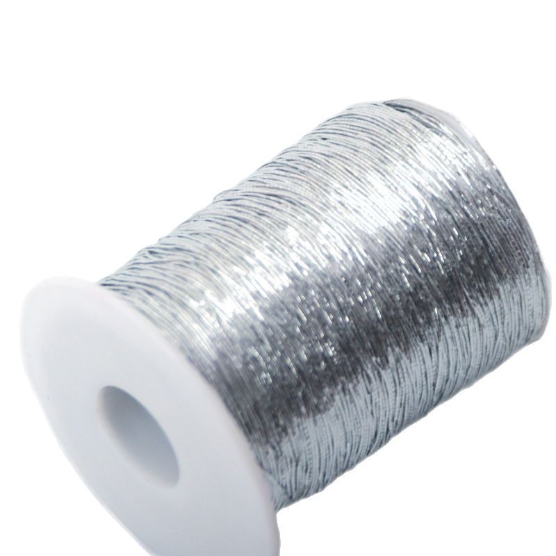 Picture of Flash silver thread 1mm crochet thread fever with small silver thread bag color handmade thread special thread DIY hook knitting