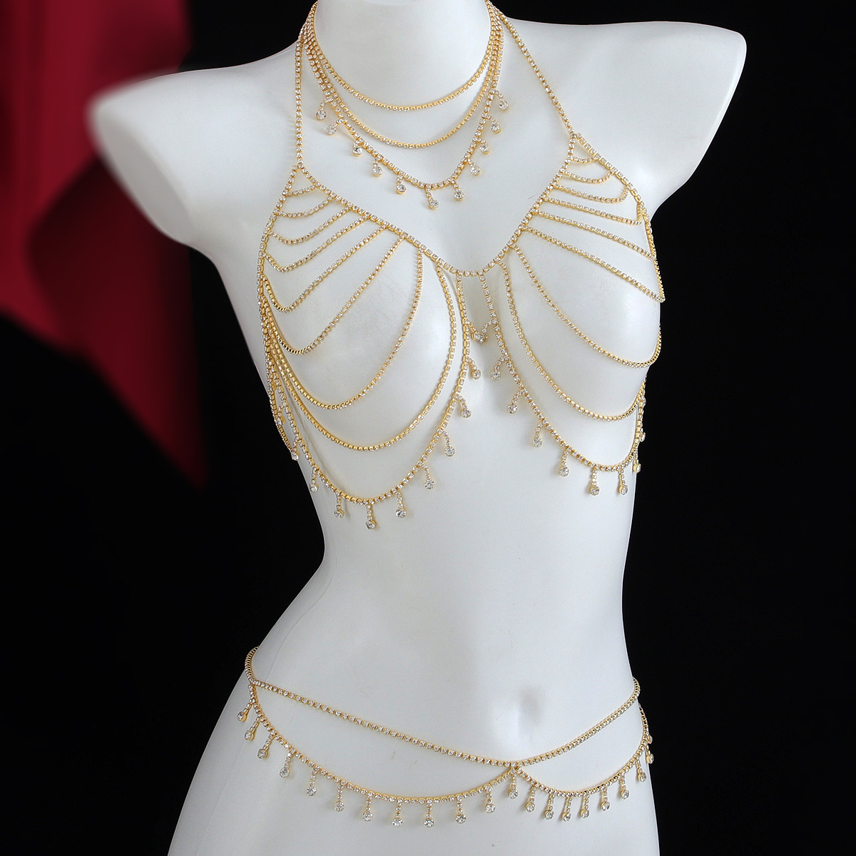 Tassel Chest Chain Body Chain Full Body Fun Sexy Accessories Necklace Chain Body Decorative Chain Fun Waist Chain for Women