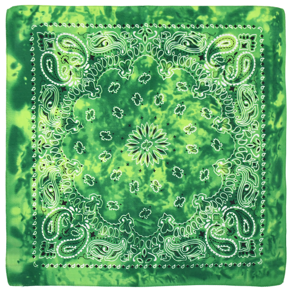 Picture of 54 * 54CM polyester tie-dyed cashew flower square scarf wholesale ameikaji bandana outdoor hip hop street dance headscarf