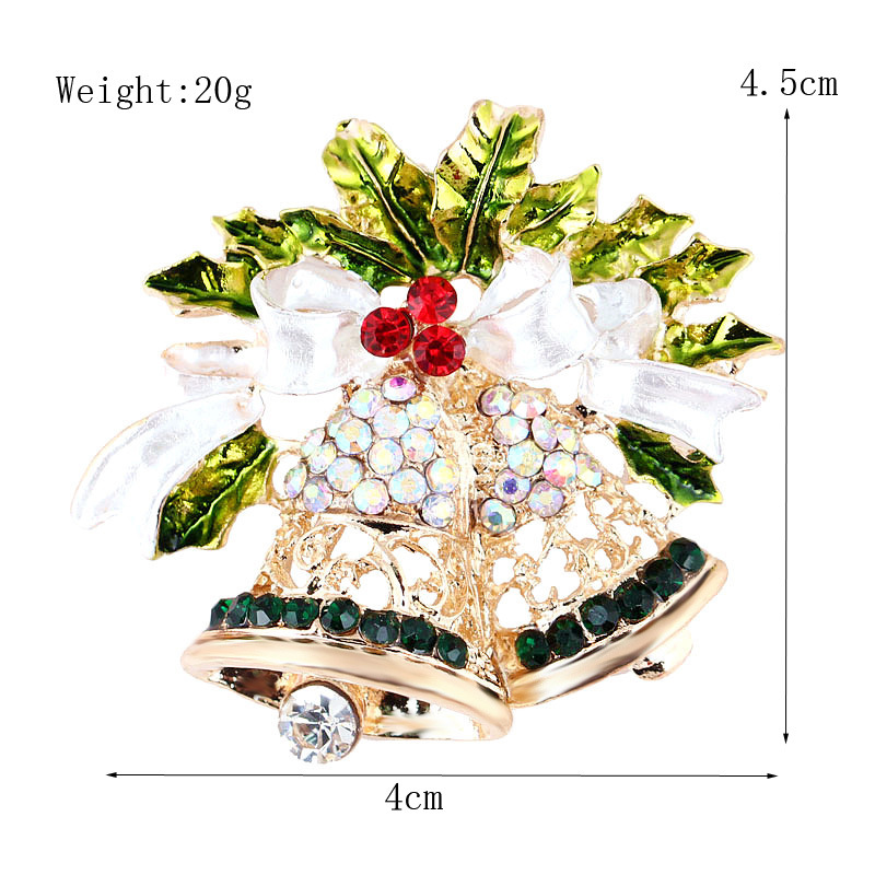 Picture of Lanhao European and American New Fashion Christmas Brooch Christmas Tree Shoes Elk Wreath Snowflake Bell Pin Women
