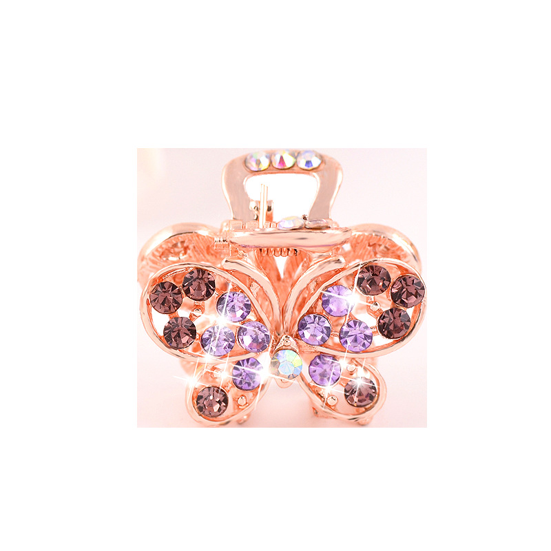 Picture of New small size Grab Clip Hair Clip Hair Clip Adult Bangs Hair Clip Children Top Clip Electroplated Rhinestone Elegant Hair Accessories Headdress