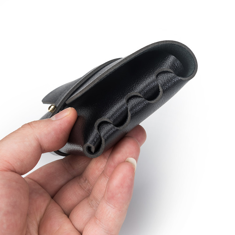 Picture of Glasses case black leather glasses case PVC nail buckle soft bag sunglasses case sunglasses case printable LOGO batch