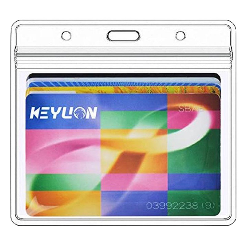 Spot Amazon hot-selling transparent PVC plastic card holder waterproof certificate card holder badge customization