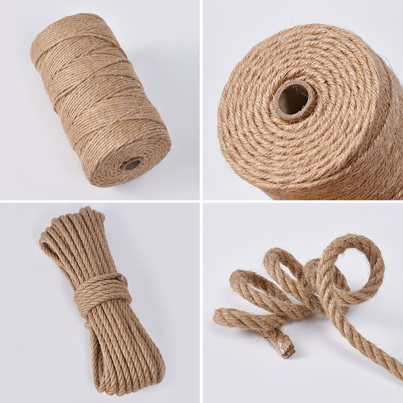 Picture of Jute Rope Hand-woven Decorative Coarse Hemp Rope DIY Thin Hemp Rope Bundle Tug Rope Cat Climbing Frame Winding Rope