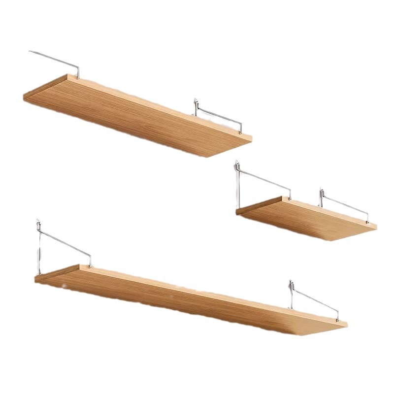 Picture of No-Drill Wall-Mounted Wrought Iron Living Room Entrance Wall Decoration Bedroom Wall Bookshelf Single Shelf Wall Storage Rack