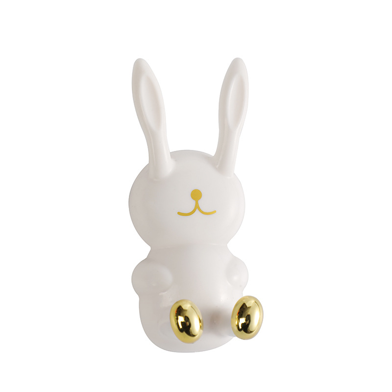Picture of Cute rabbit punch-free hook seamless wall hanging storage wash cup toothbrush rack bathroom multi-functional sticky hook