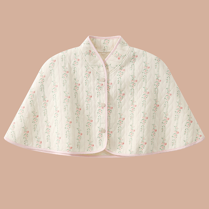 New autumn and winter air cotton moon tent type windscreen shawl cold-proof warm indoor open buckle shoulder pad cervical shoulder waistcoat