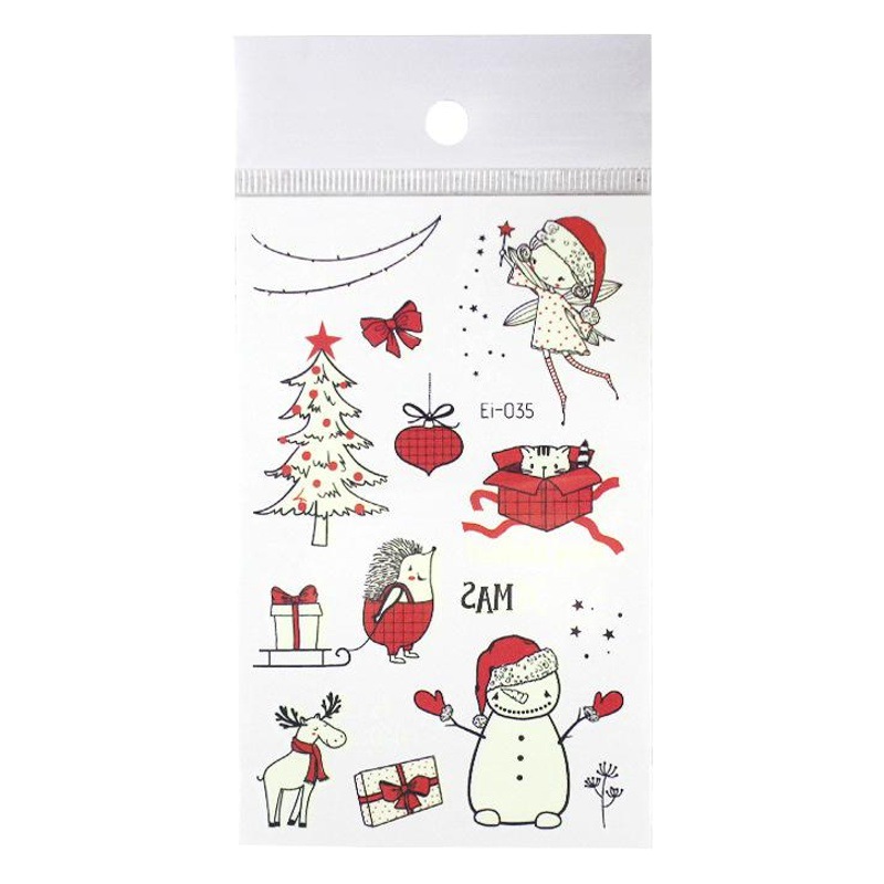 Picture of Cross-border Supply Waterproof Luminous Christmas tattoo Sticker Cartoon Snowman Party Children tattoo Sticker