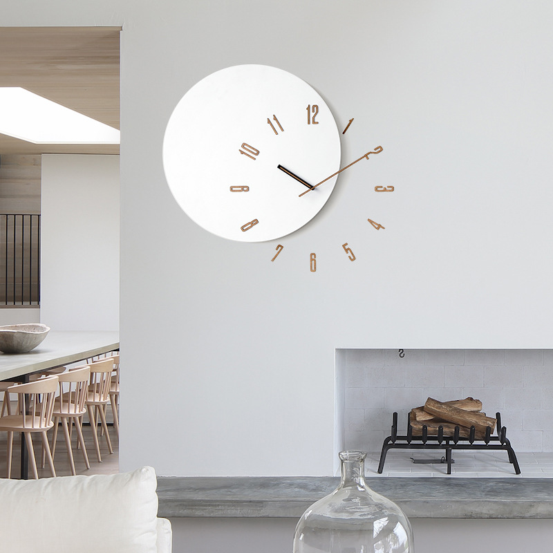 Picture of Wozoom Minimalist Decorative Wall Clock for Living Room, Nordic Home Creative Simple Wooden Clock