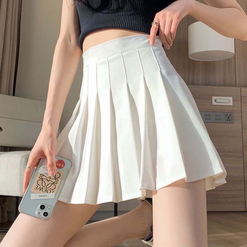 (lengthened safety pants zipper buttons) pleated skirt JK uniform skirt skirt spring summer short autumn winter