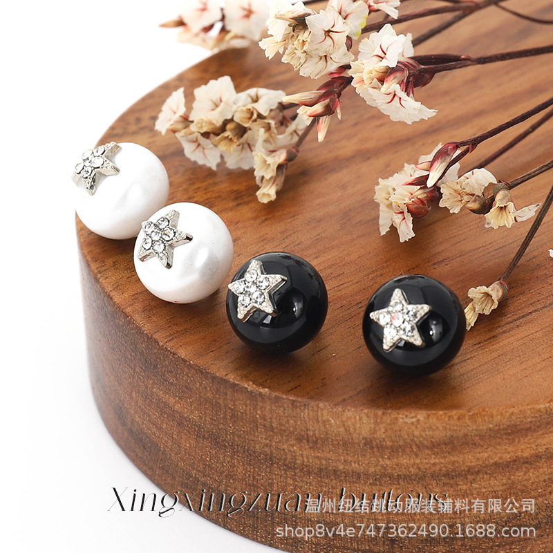 National Style Button with Diamond Cheongsam Buckle Shirt Buckle Chinese Style Hanfu Decorative Buckle National Fashion Tang Suit Button All-match Accessories