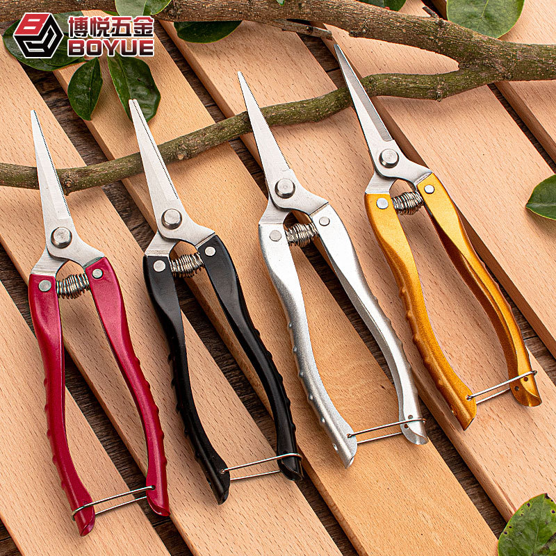 Picture of Stainless Steel Fruit Picking Shears Pruning Shears Fruit Branch Shears Garden and Gardening Shears with Serrated Zinc Alloy Grip Handle Fruit Tree Chopped Shears