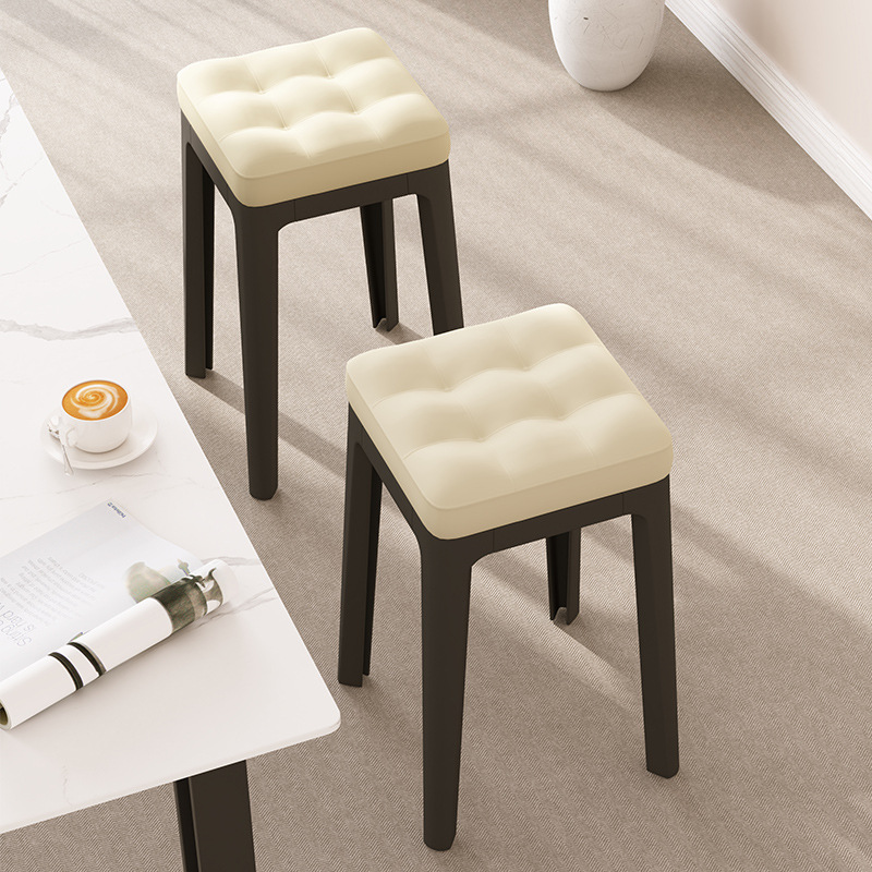 Source Stool Household Plastic Thickened Round Stool Modern Simple Desk Stool Restaurant Chair Low Stool Spare Stackable