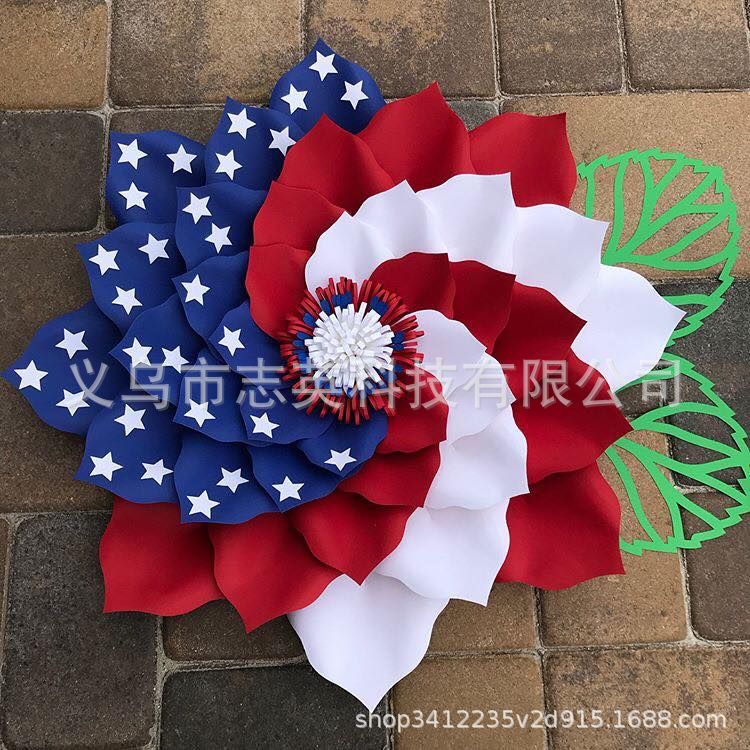 Picture of Amazon American Independence Day flag Garland ornaments national day door hanging wreath holiday decoration props wholesale