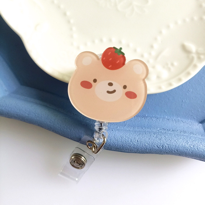 Picture of Nurse Badge clip cute bear rabbit cartoon easy pull buckle easy pull staff brand badge telescopic buckle