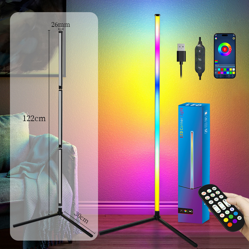 Cross-border new RGB pickup rhythmic atmosphere lamp intelligent Bluetooth APP landing splicing electronic competition pickup atmosphere lamp