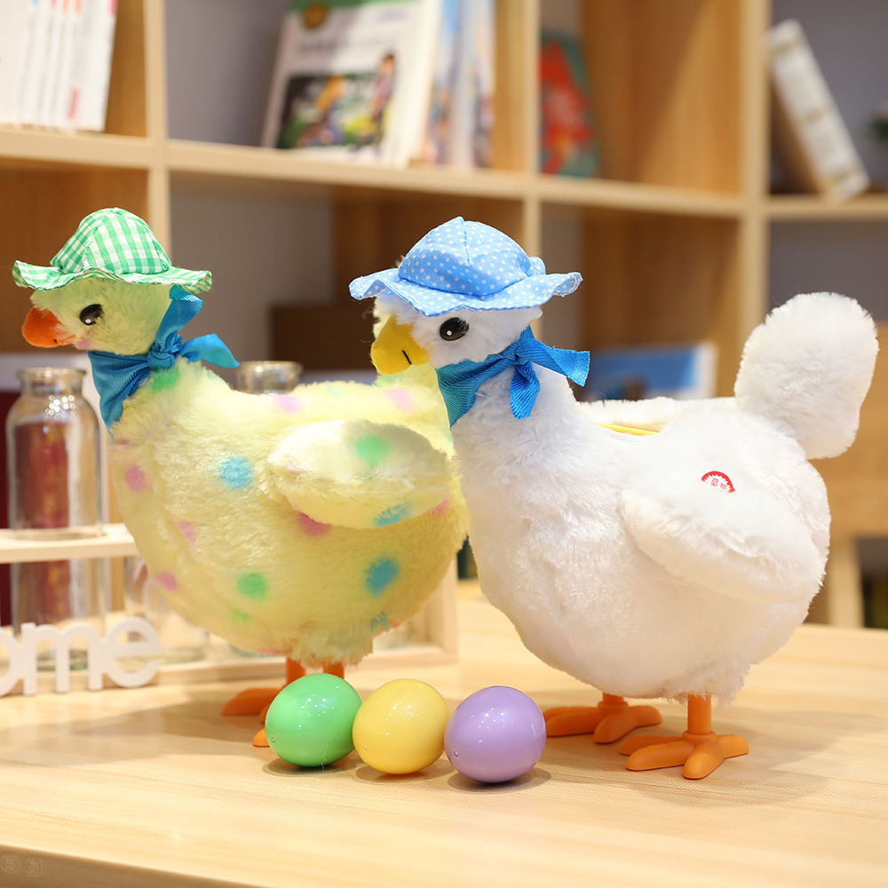 Picture of New laying hen doll decompression toy laying hen electric toy funny sand carving singing can be sent on behalf