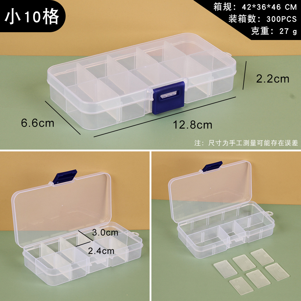 Picture of Transparent plastic 24-grid jewelry storage box electronic components accessories box classification Plaid jewelry box small parts box